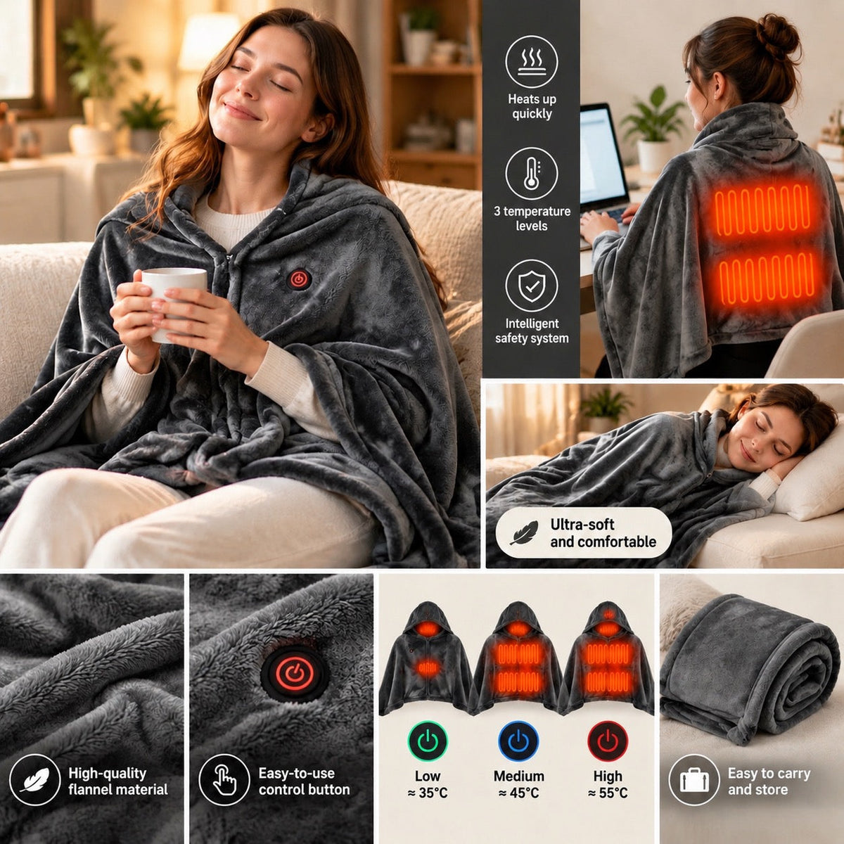 Toastloft heated wrap shawl 4