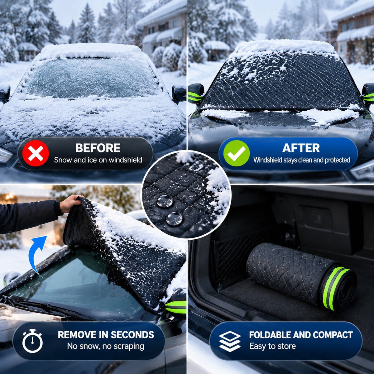 Toastloft magnetic windshield frost cover 2